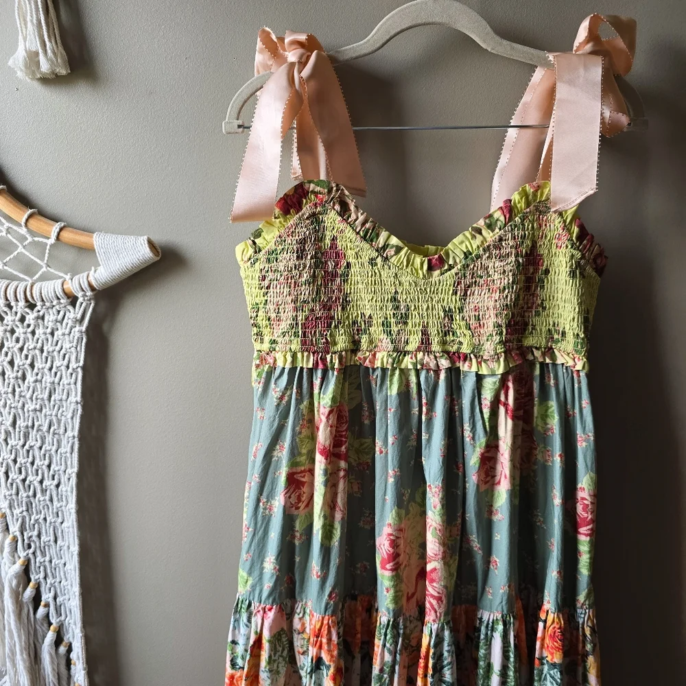 Free People Floral Maxi Dress - Yellow and Green - Picture 6 of 8